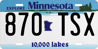 MN license plate 870TSX