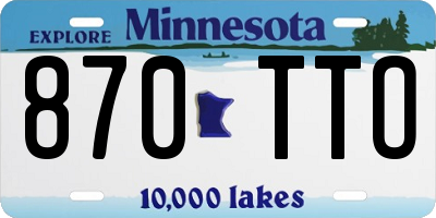 MN license plate 870TTO