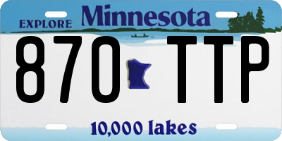 MN license plate 870TTP