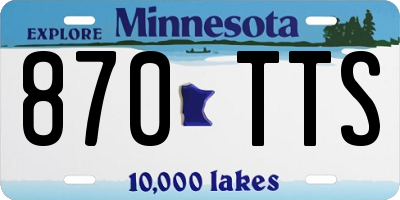 MN license plate 870TTS