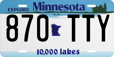 MN license plate 870TTY