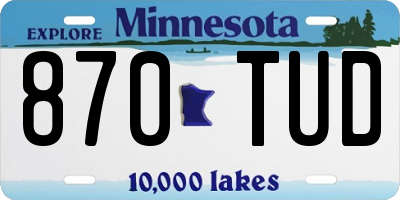 MN license plate 870TUD