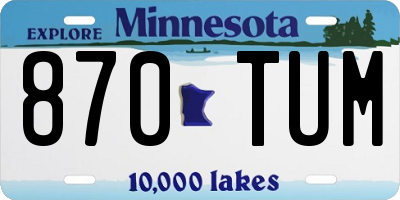 MN license plate 870TUM