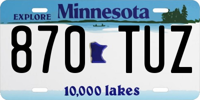 MN license plate 870TUZ