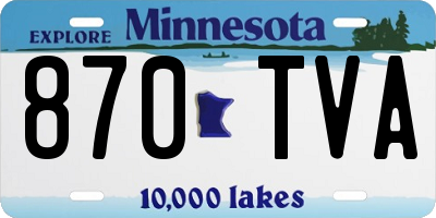 MN license plate 870TVA