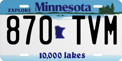 MN license plate 870TVM