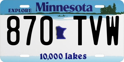 MN license plate 870TVW
