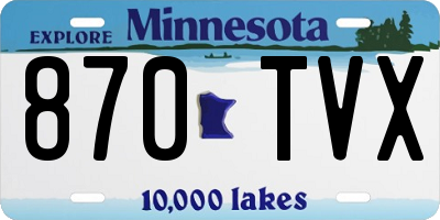 MN license plate 870TVX