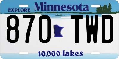 MN license plate 870TWD