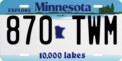 MN license plate 870TWM