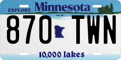 MN license plate 870TWN