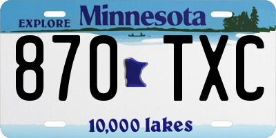 MN license plate 870TXC