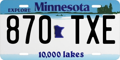 MN license plate 870TXE