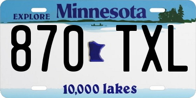 MN license plate 870TXL
