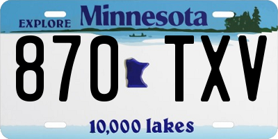 MN license plate 870TXV