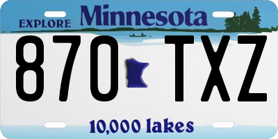 MN license plate 870TXZ