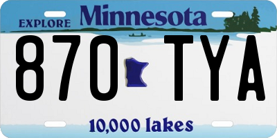 MN license plate 870TYA