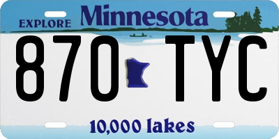 MN license plate 870TYC