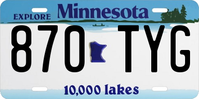 MN license plate 870TYG