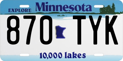 MN license plate 870TYK