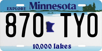 MN license plate 870TYO