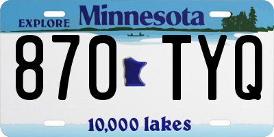 MN license plate 870TYQ
