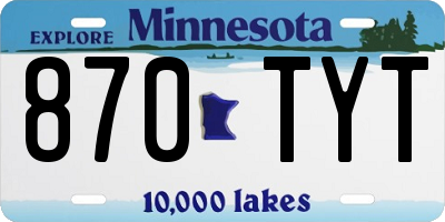MN license plate 870TYT