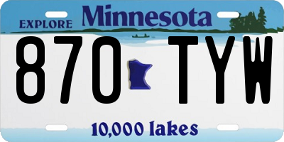 MN license plate 870TYW