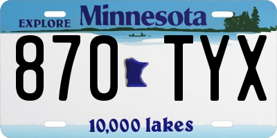 MN license plate 870TYX