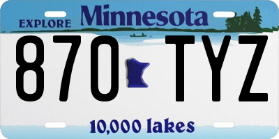 MN license plate 870TYZ