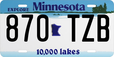 MN license plate 870TZB