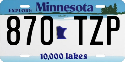 MN license plate 870TZP