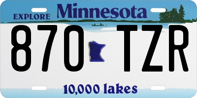 MN license plate 870TZR