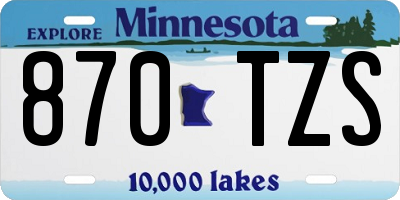 MN license plate 870TZS