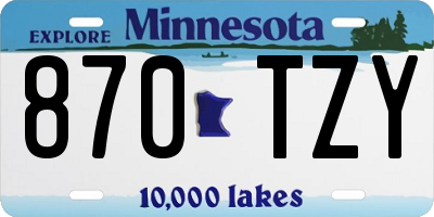 MN license plate 870TZY