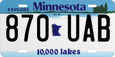 MN license plate 870UAB