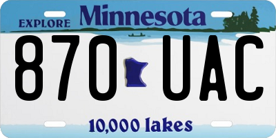 MN license plate 870UAC