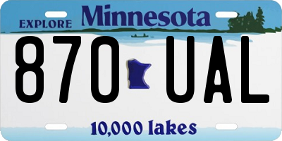 MN license plate 870UAL