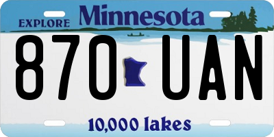 MN license plate 870UAN