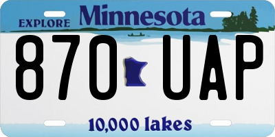 MN license plate 870UAP