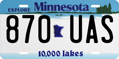 MN license plate 870UAS