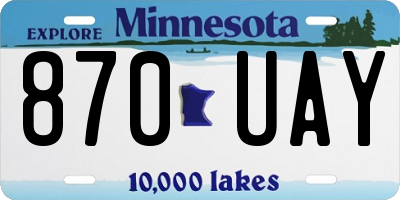 MN license plate 870UAY
