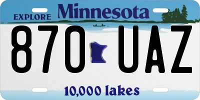 MN license plate 870UAZ
