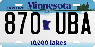 MN license plate 870UBA