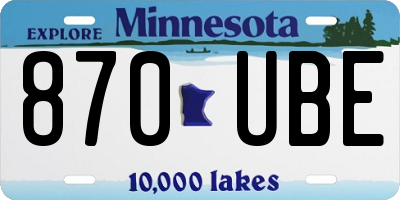 MN license plate 870UBE