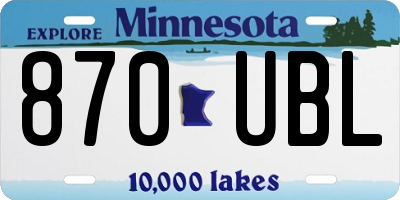 MN license plate 870UBL