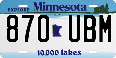 MN license plate 870UBM