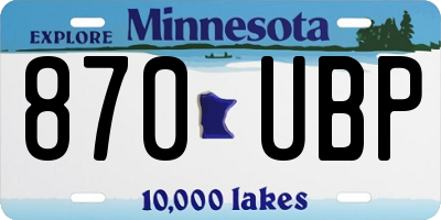 MN license plate 870UBP