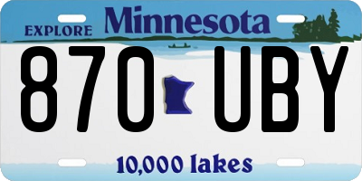 MN license plate 870UBY