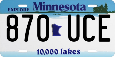 MN license plate 870UCE